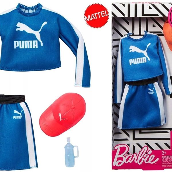 Barbie madingas Puma rinkinys kostiumėlis su sijonu mėlynas GHX82