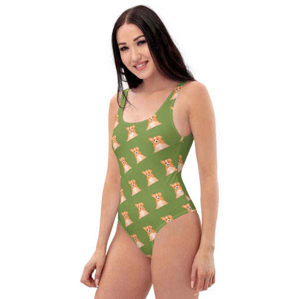 vientisas maudymosi kostiumėlis žalias