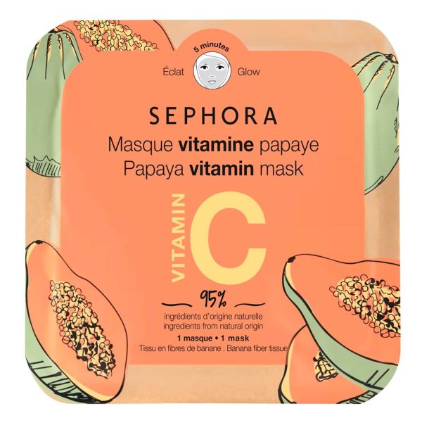 Sephora lakštinė veido kaukė su vitaminu C ir papajom
