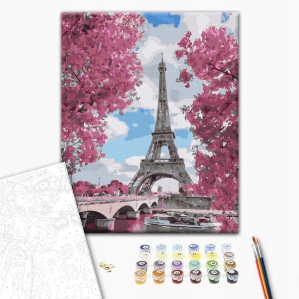 Tapyba pagal skaičius Paryžius Eifelio bokštas 40*50 cm su mediniu rėmu