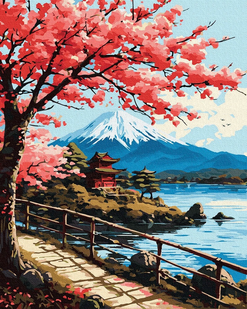 Tapymas pagal skaičius Japonija ant rėmų  40*50 cm